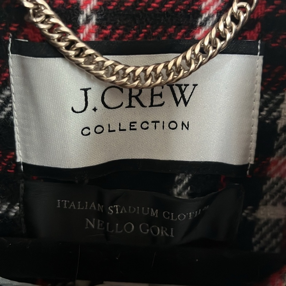 BRAND NEW JCrew Collection car coat in winter plaid Italian stadium-cloth wool. - Picture 8 of 16